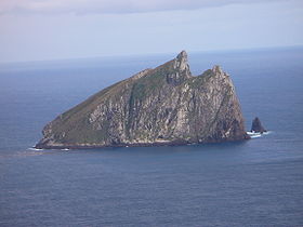 Vue aérienne de Dent Island.