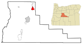 Deschutes County Oregon Incorporated and Unincorporated areas Redmond Highlighted.svg