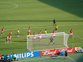 Scène de la rencontre Allemagne-Brésil lors du tournoi 2005