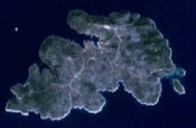 Image satellite de l'ile Drvenik Veliki