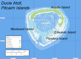 Carte de Ducie Island.