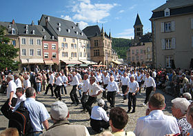 Les danseurs dans la procession, en mai 2008