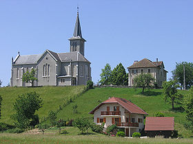 Vue de l'église de Chavanod