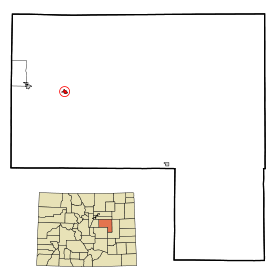 Elbert County Colorado Incorporated and Unincorporated areas Kiowa Highlighted.svg