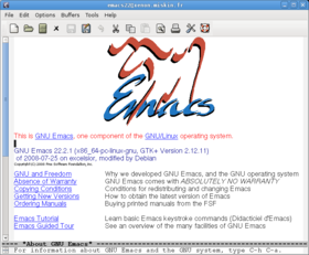 L'interface de GNU Emacs, dans un environnement graphique