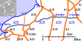 Carte de la route A 29