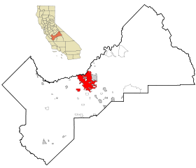 Fresno County California Incorporated and Unincorporated areas Fresno Highlighted.svg