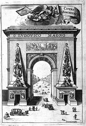 Élévation de la porte Saint-Denis servant de frontispice au Cours d'architecture de François Blondel en 1698.