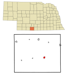 Furnas County Nebraska Incorporated and Unincorporated areas Beaver City Highlighted.svg