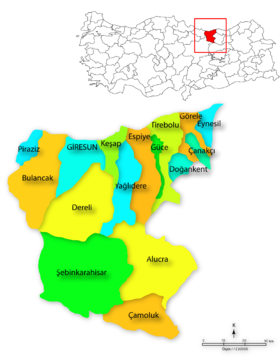 Districts de la province de Giresun