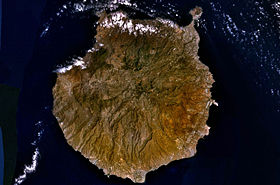 Image satellite de Grande Canarie.