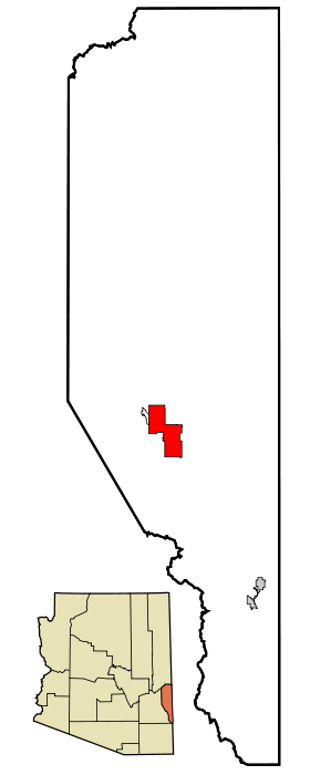 Greenlee County Incorporated and Unincorporated areas Clifton highlighted.svg
