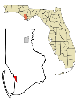 Gulf County Florida Incorporated and Unincorporated areas Port St. Joe Highlighted.svg