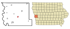 Harrison County Iowa Incorporated and Unincorporated areas Logan Highlighted.svg