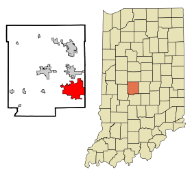 Hendricks County Indiana Incorporated and Unincorporated areas Plainfield Highlighted.svg