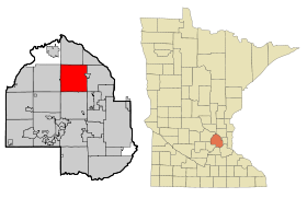 Hennepin County Minnesota Incorporated and Unincorporated areas Maple Grove Highlighted.svg