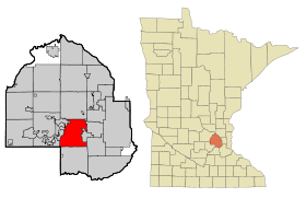 Hennepin County Minnesota Incorporated and Unincorporated areas Minnetonka Highlighted.svg