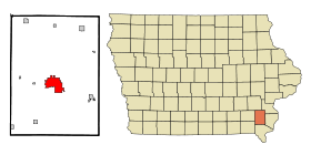 Henry County Iowa Incorporated and Unincorporated areas Mount Pleasant Highlighted.svg
