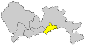 Localisation du district de Yantian dans la préfecture de Shenzhen (en jaune)