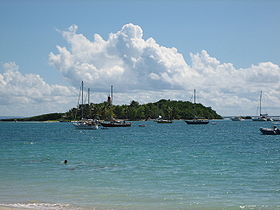 L'îlet du Gosier vu depuis la plage du Gosier.