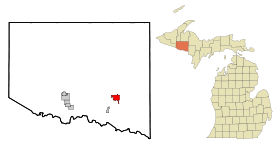 Iron County Michigan Incorporated and Unincorporated areas Crystal Falls Highlighted.svg