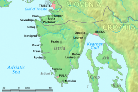 Carte de l'Istrie.