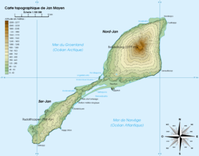 Carte topographique de l'île Jan Mayen.