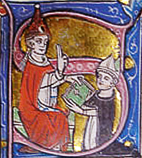 Jean XXII bénissant Bernard Gui, évêque de Lodève