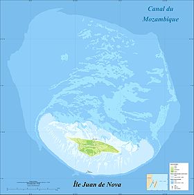 Carte de l’île Juan de Nova.