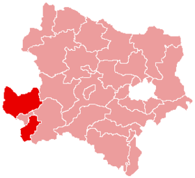 Localisation du Bezirk de Amstetten dans le Land autrichien de Basse-Autriche