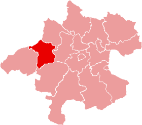 Localisation du Bezirk de Ried im Innkreis dans le Land autrichien de Haute-Autriche