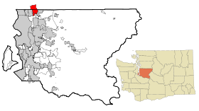 King County Washington Incorporated and Unincorporated areas Bothell Highlighted.svg