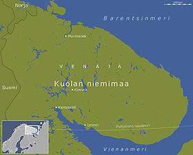 Carte de la péninsule de Kola.