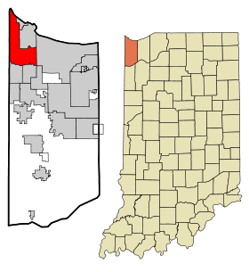 Lake County Indiana Incorporated and Unincorporated areas Hammond Highlighted.svg