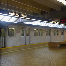 Lawrence West TTC train at station.jpg