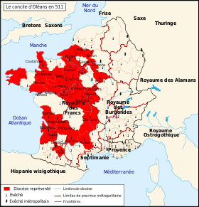 Participation des évêques au concile d'Orléans en 511
