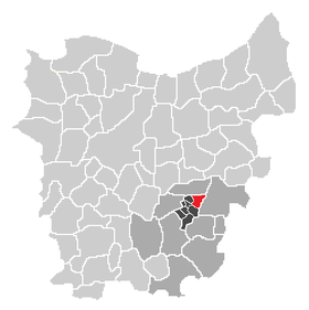 Localisation d'Erpe dans la commune d'Erpe-Mere dans l'arrondissement d'Alost dans la province de Flandre-Orientale