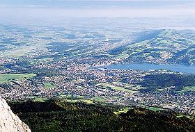 Vue aérienne de Lucerne