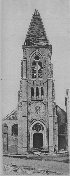 l'église en septembre 1914
