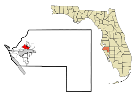 Manatee County Florida Incorporated and Unincorporated areas Palmetto Highlighted.svg