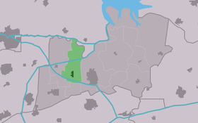 Localisation de Oudwoude dans la commune de Kollumerland en Nieuwkruisland