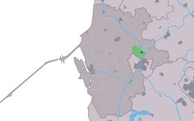 Localisation de Hichtum dans la commune de Súdwest Fryslân
