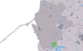 Localisation de Hieslum dans la commune de Súdwest Fryslân