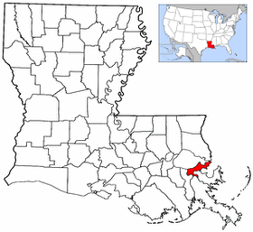 Map of Louisiana and USA highlighting Orleans Parish.png