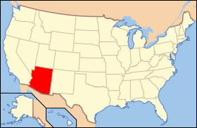 Carte avec l'Arizona en rouge.