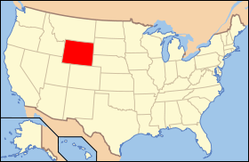 Carte avec le Wyoming en rouge.