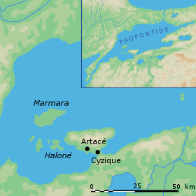Carte de localisation de l'île de Marmara