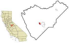 Mariposa County California Incorporated and Unincorporated areas Mariposa Highlighted.svg