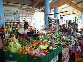 Vue du marché à Sainte-Anne