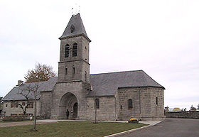 Église de Maussac - façade Sud-ouest - 2000